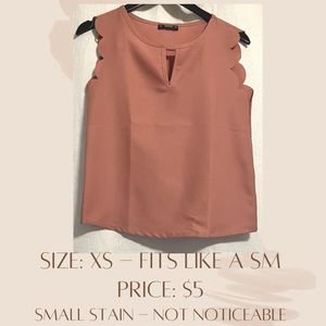 Pink soft tank top - XS - fits like a S - top work business and work or dinner